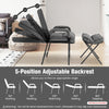 Modern Accent Chair Linen Fabric Arm Chair Upholstered Single Chair w/Ottoman