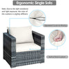 3 PCS Patio Wicker Bistro Set Outdoor Rattan Sofa Set Conversation Furniture