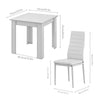 Small Space Dining Set 5Pcs Square Dining Table+ 4 Dining Chair Set Black Wooden