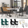 Dining Table and Chairs Set 4 Marble Effects Kitchen Table Chairs w/ Metal Legs