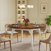 Tribesigns Round Dining Table for 4-6 People, 120CM Farmhouse Kitchen Table
