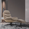 Luxury Soft Lounge Chair With Footstool Lazy Recliner High Back Swivel Armchair