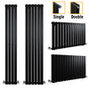 Black Designer Radiator Vertical Horizontal Flat Panel Single Double Modern Rads