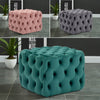 Large Velvet Fabric Tufted Pouf Stool Round/square Chesterfield Ottoman Footrest