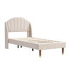 Single Double King Size Bed Frame Upholstered Platform Bed with Slat Support