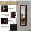 Mirrored Jewelry Cabinet Lockable Wall/Door Mounted Jewelry Armoire Organizer