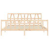 GuyAna Bed Frame with Headboard 200x200 Solid Wood,Platform Bed Frame,For N5W6
