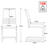 Dining Chairs Set of 2 Cantilever Chairs with Stylish Chrome Metal Frame Grey
