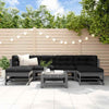 7 Piece Garden Lounge Set Grey Solid Wood Pine