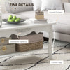 Wooden Coffee Tea Table Modern White Shelf Storage Living Room Home Furniture
