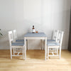 Dining Table and Chairs for 4 People,Kitchen Table Set,Grey&White,Solid Wooden