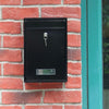 Lockable Metal Secure Mailbox Letter Post Box Wall Hanging Garden Gate Ornament