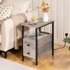 Side Table Narrow Bedside Table Nightstand Greige 30 x 48 x 61.5 cm