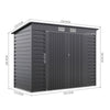 Garden Shed Galvanised Metal Shed Outdoor Tools Bike Storage House Anthracite UK