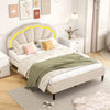 5FT King Soft Velvet Bed Upholstered LED Bed Frame