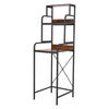 Retro Steel Frame Kitchen Storage Rack with 3 Shelves Floor Standing for Fridge