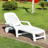 Plastic Garden Sun Lounger Outdoor Folding Day Bed Chair Beach Pool Recliner