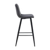 2 Pcs Grey Bar Stools Velvet Seat Metal legs 65 cm seat high Stools Chair Stripe