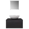 3 Piece Wall-mounted Bath Furniture Basin Cabinet Vanity Unit Mirror Black Q0L1