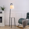 Chic Corner LED Floor Standing Lamp Bookshelf Home Office Light W/Coffee Table