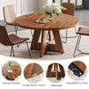 120cm Round Dining Table for 4-6 Person, Modern Kitchen Dining Room Table Brown