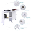 Folding Sewing Table 2 IN 1 Rolling Craft Table Desk Workstation-White
