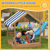 Kids Wooden House Designed Sandbox Children Outdoor Toy Set Garden Pit NEW UK
