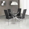 90cm Kitchen Table Clear Glass Small Space Chrome-plated Legs Dining Table Round