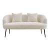 2 Seater Teddy White Sofa Small House Loveseat Couch Settee Wingback with Pillow