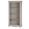Corona Bookcase Grey Medium Display Cabinet Shelving Unit Solid Pine Mexican