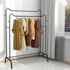 Rolling Double Clothes Rail Hanging Rack Garment DisplayStand Shoe Storage Shelf