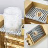 Gold LED Stainless Steel Kitchen Sink Set Single Large Bowl Inset Waterfall Tap