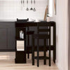 Black Oak Bar Table with Storage Rack, 100x50x101.5 cm