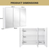 Wall-Mounted Bathroom Mirror Cabinet 3 Door Storage Cupboard Adjustable Shelves
