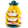 3-Tier Pineapple Kids Toy Shelf 360° Rotating Storage Organizer Collection Rack