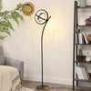 Halo Split Modern Bright LED Torchiere Floor Lamp for Offices Tall Standing Lamp