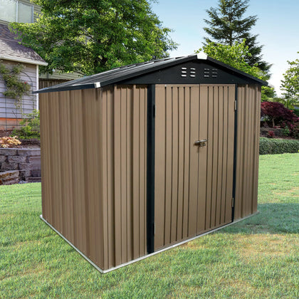 6 X 8 Outdoor Storage Garden Shed Apex Roof Free Foundation Tool Box With Base