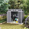 6 x 4 ft Plastic Shed Outdoor Garden Tools Storage House Double Doors，Window