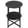 Small 2 Tier Round Bedside Table Sofa End Table Coffee Table with Shelf Bedroom