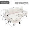 3 Seater Sofa Corner Sofa Sectional Sofa Couch with Reversible Chaise Beige