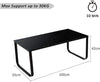 Coffee Table with Storage Metal Frame Legs Black Glass End Side Table