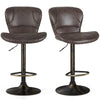 Set of 2 Bar Stools Swivel Bar Chair with Adjustable Height & Backrest