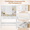 Gunji Dressing Table with LED Light 2 Drawers and 4 Open Shelves Make Up Table