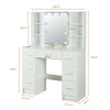 Large Dressing Table Vanity Makeup Desk With LED Light Mirror + Stool + Drawers