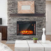 Recessed Electric Fireplace 2000W Wall Mounted Fire Heater with 7 Flame Color