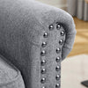 3 Seater Sofa Couch Linen Fabric Settee for Living Room & Office Studded (Grey)