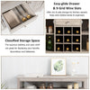 Drink Bar Cabinet Modern Sideboard Wine Rack Cupboard Bottle Storage Unit Grey