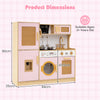 Wooden Kids Kitchen Playset w/ Range Hood & Cookware-Pink