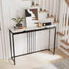 120cm Narrow Entryway Table with Faux Marble Tabletop-White