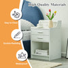 LED Bedside Table with Charging Station Side Table End Table Bedside Cupboard